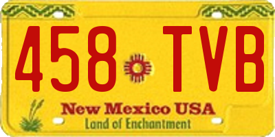 NM license plate 458TVB