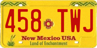 NM license plate 458TWJ