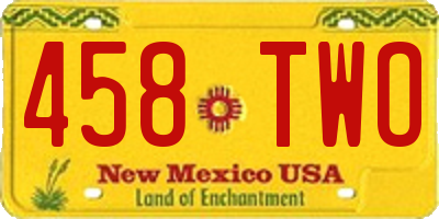 NM license plate 458TWO