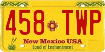 NM license plate 458TWP