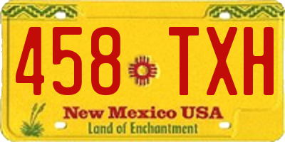 NM license plate 458TXH