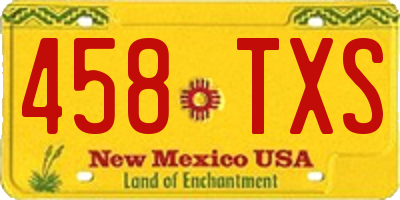 NM license plate 458TXS