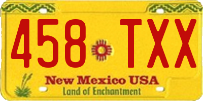 NM license plate 458TXX