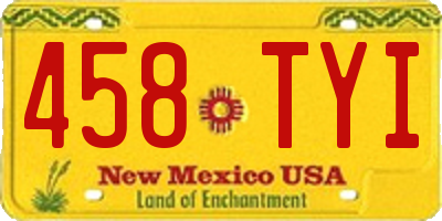 NM license plate 458TYI