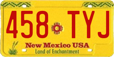 NM license plate 458TYJ