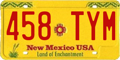 NM license plate 458TYM
