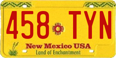 NM license plate 458TYN