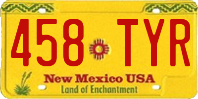 NM license plate 458TYR