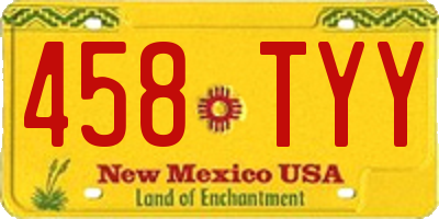 NM license plate 458TYY