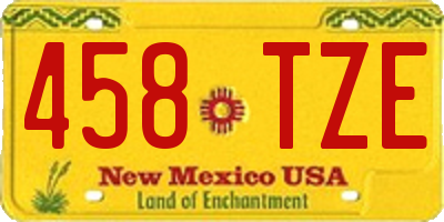 NM license plate 458TZE