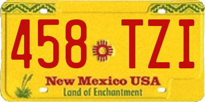 NM license plate 458TZI