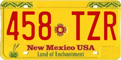 NM license plate 458TZR