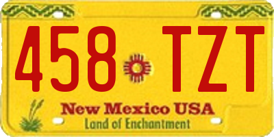 NM license plate 458TZT