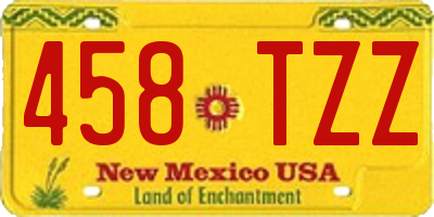 NM license plate 458TZZ