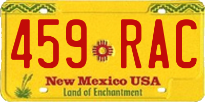 NM license plate 459RAC