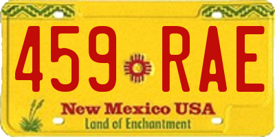 NM license plate 459RAE