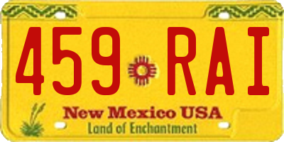 NM license plate 459RAI