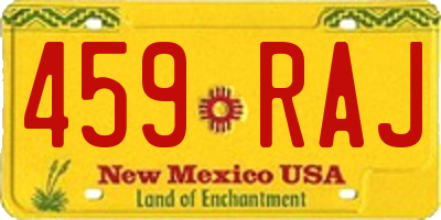 NM license plate 459RAJ