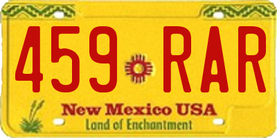 NM license plate 459RAR