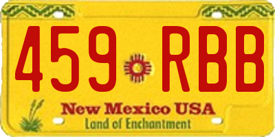 NM license plate 459RBB