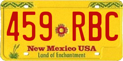 NM license plate 459RBC