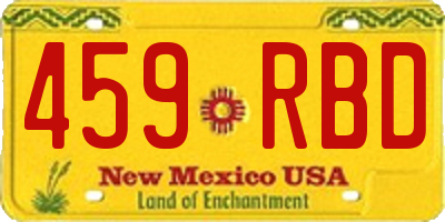 NM license plate 459RBD
