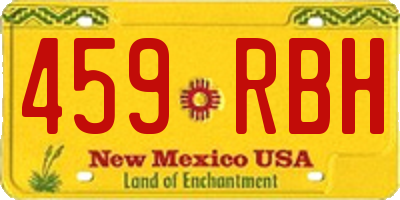 NM license plate 459RBH
