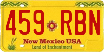 NM license plate 459RBN