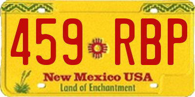 NM license plate 459RBP