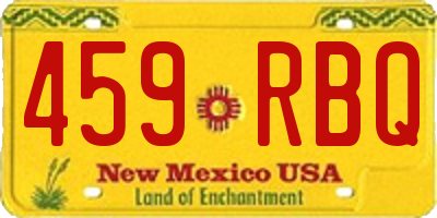 NM license plate 459RBQ