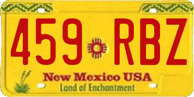NM license plate 459RBZ