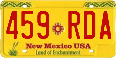 NM license plate 459RDA