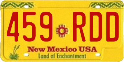 NM license plate 459RDD