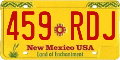 NM license plate 459RDJ