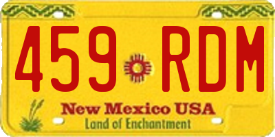 NM license plate 459RDM