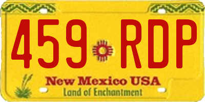 NM license plate 459RDP