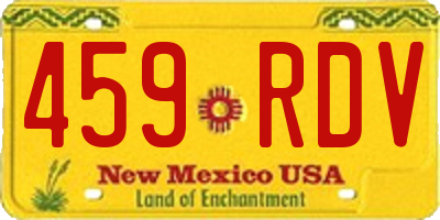 NM license plate 459RDV