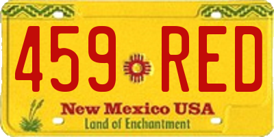 NM license plate 459RED