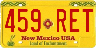 NM license plate 459RET