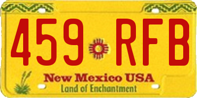 NM license plate 459RFB
