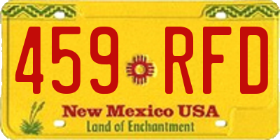 NM license plate 459RFD