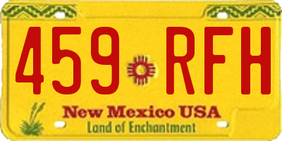 NM license plate 459RFH