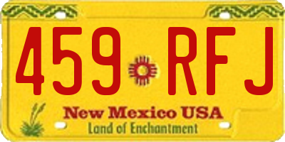 NM license plate 459RFJ