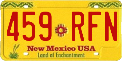 NM license plate 459RFN