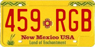 NM license plate 459RGB