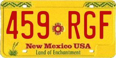 NM license plate 459RGF