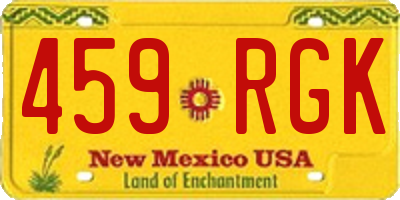 NM license plate 459RGK