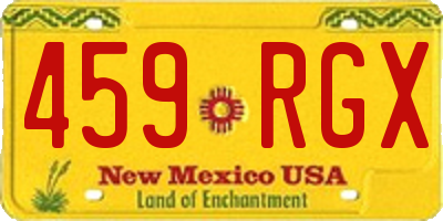 NM license plate 459RGX