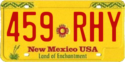 NM license plate 459RHY