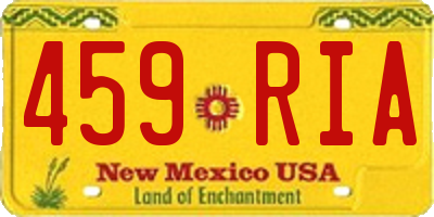 NM license plate 459RIA